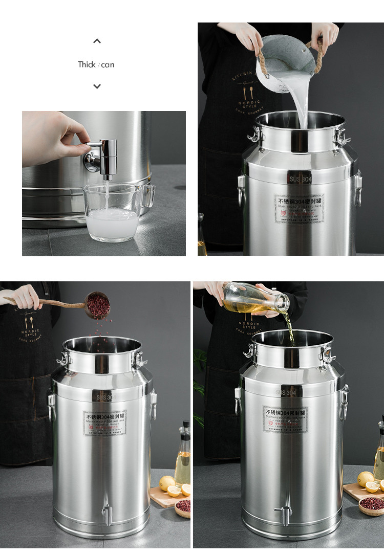 Storage Transport 25L Stainless Steel Milk Can 30.5cm*44.9cm