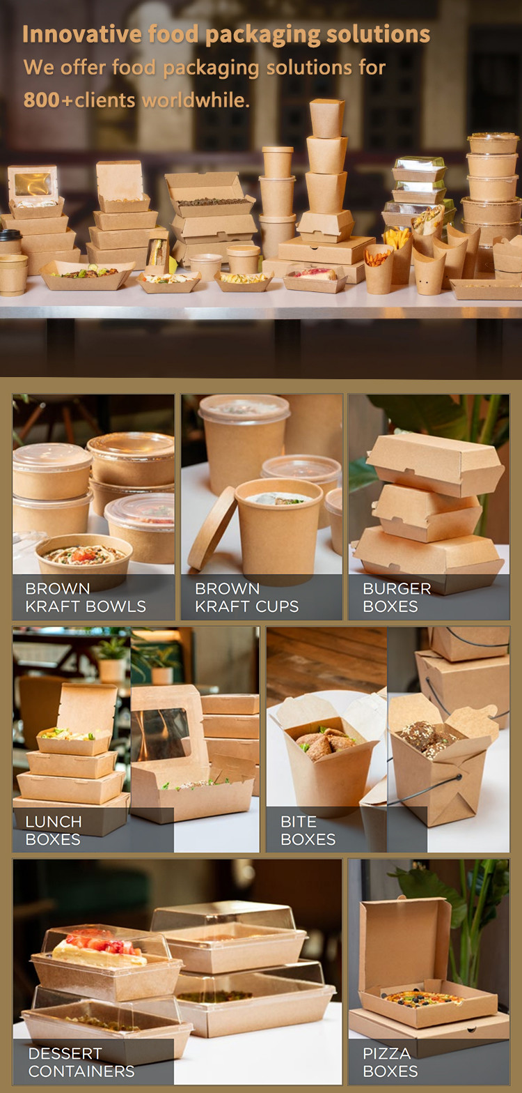 Disposable Take Away Folded Compartment Paper Bento Lunch Box For Fast Food