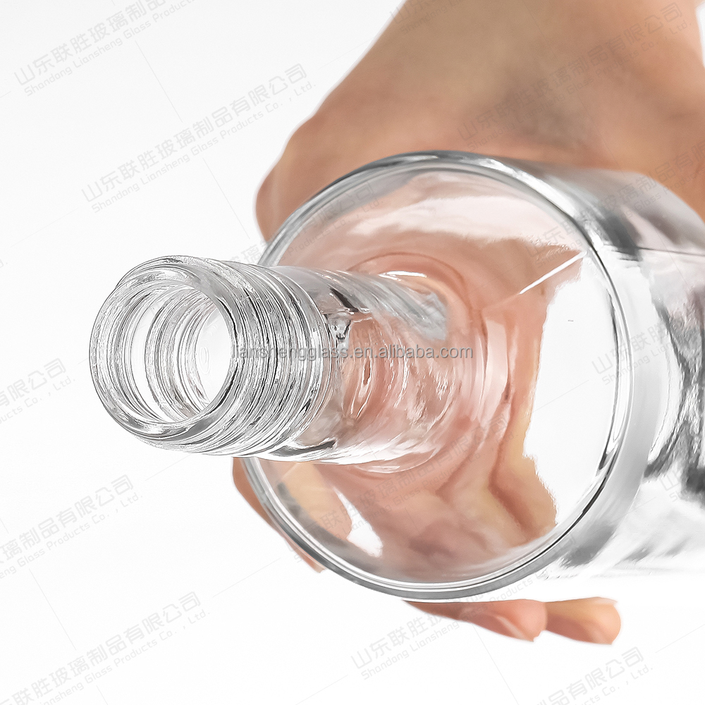 Hot Stamping Glass Bottle for Vodka Glass Collar Manufacture Included Large Production