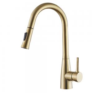  Steel 304/316 Kitchen Water Low Lead Mixer Tap Flexible Kitchen Gold Color Faucet Manufactures