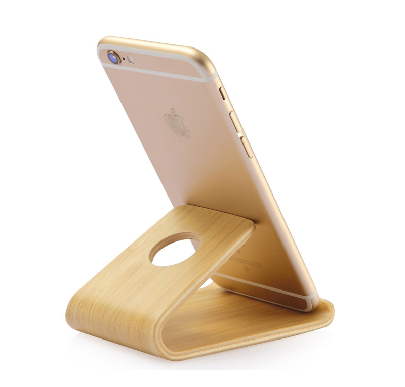 Bent Wood Stand Cell Phone and Tablet Stand for Desk Suitable for Various Mobile Phone Models Desk Decoration Wooden Stand