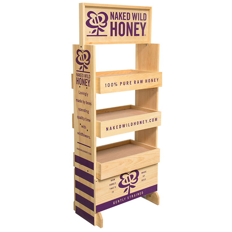 Flyer Chocolates Side Brander Wooden Tray Display Stand