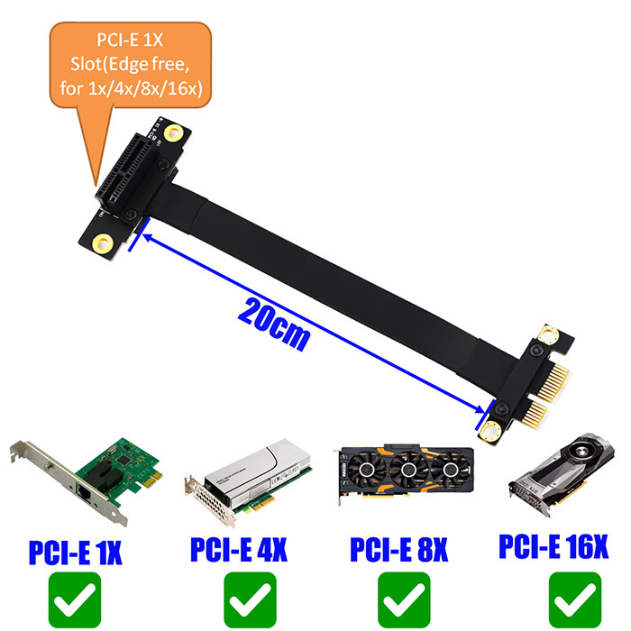 High Quality PCI-E PCI Express 36PIN 1X Extension Cable