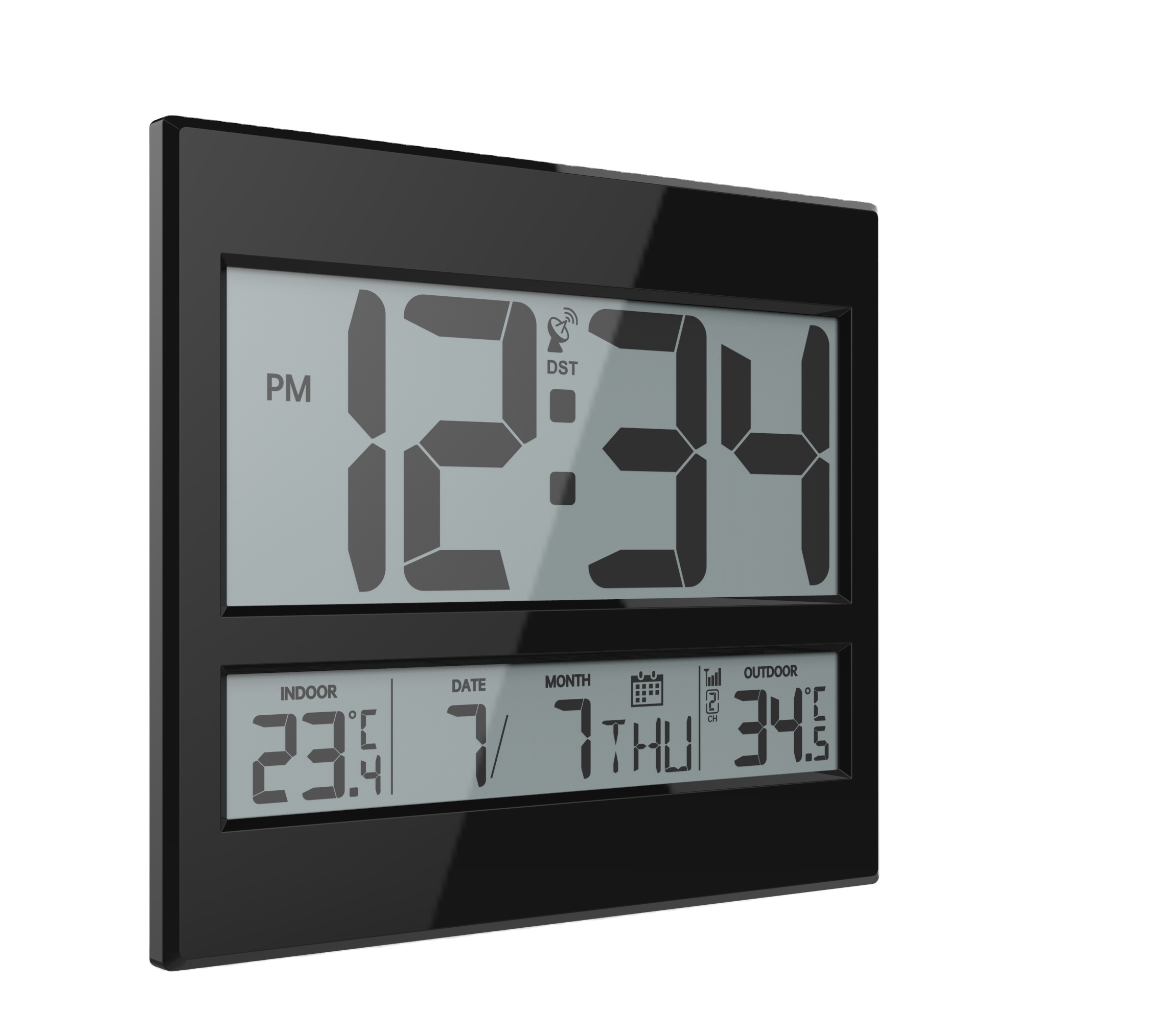 2 X AAA Battery Digital Atomic Clock LUMINOVA Jumbo Atomic Wall Clock