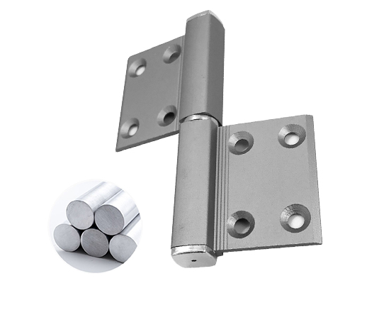 Four Hole Quadrilateral Aluminum Door Hinge Gray Color With Silver Lid