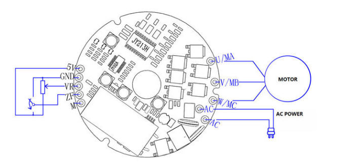 High Voltage JYQD-V8.6 Sensorless Brushless BLDC Driver Board Control