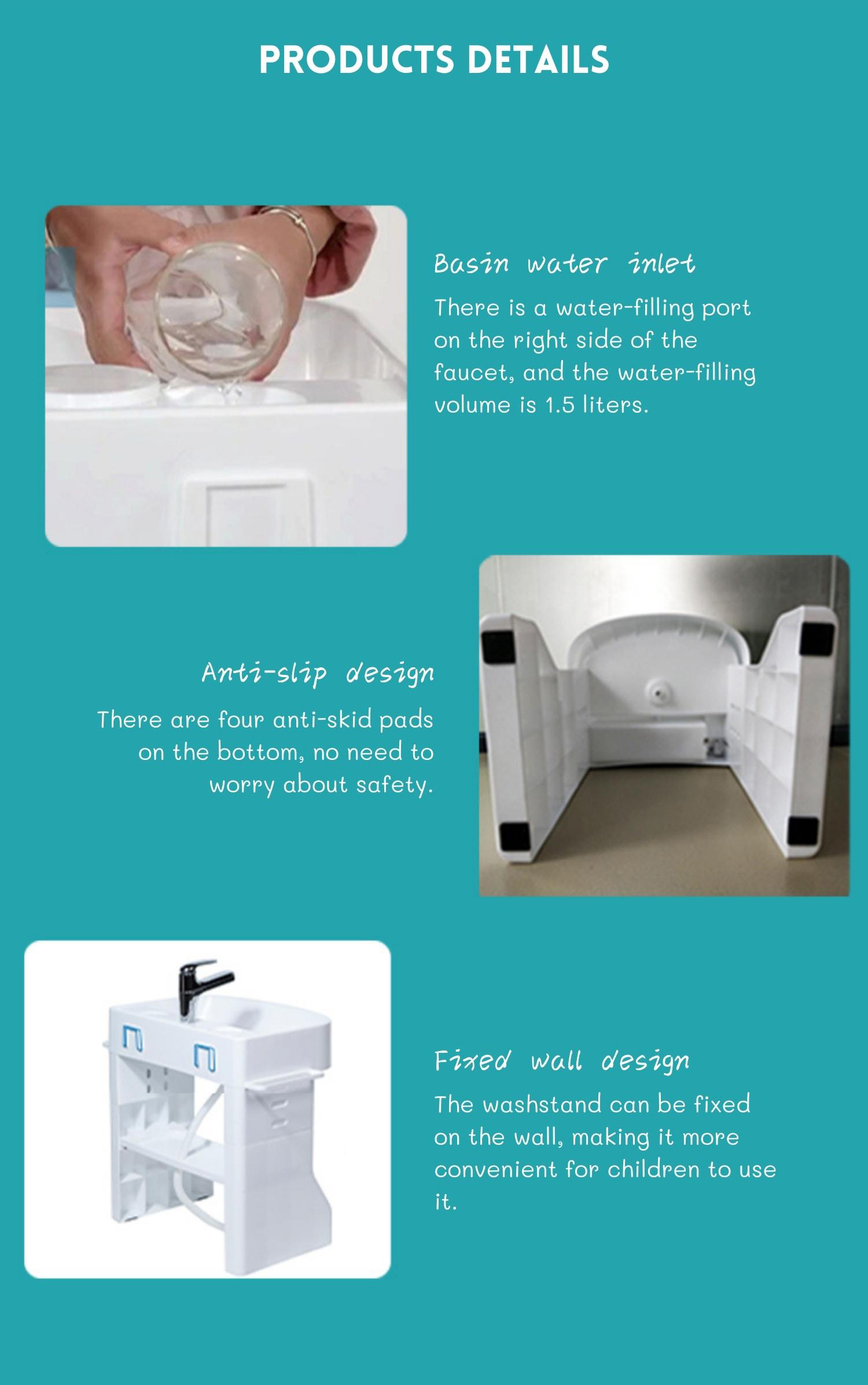 Customized Logo Plastic Toddler Wash Basin Sink For Training Washtable