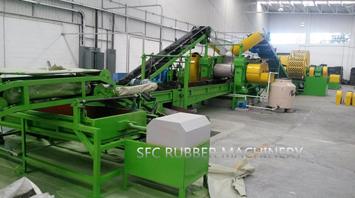 Customized Waste Tire Recycling Machine / Rubber Granules Production Line