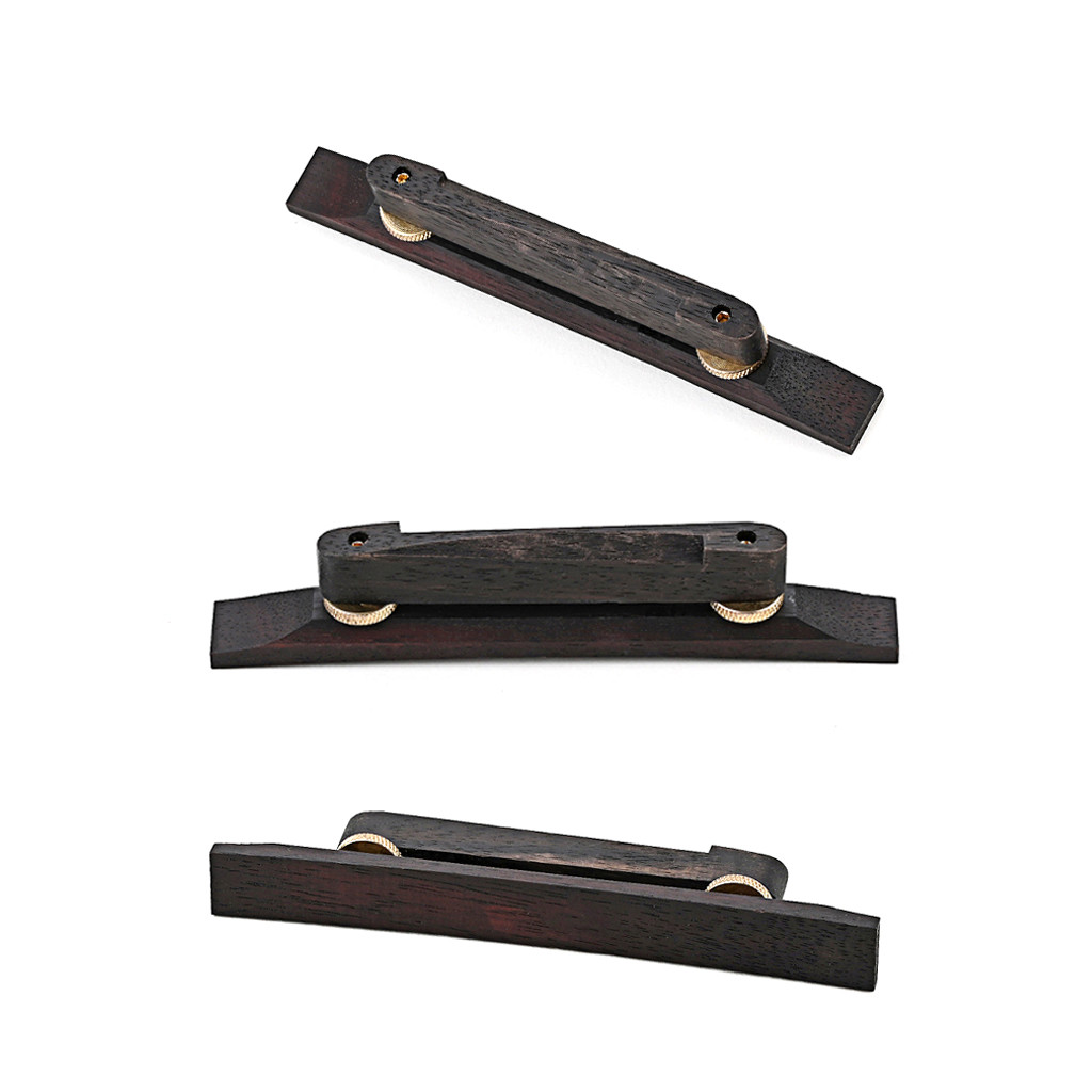 Rectangular Adjustable Acoustic Guitar Bridge With Metal Nut Saddle Blank