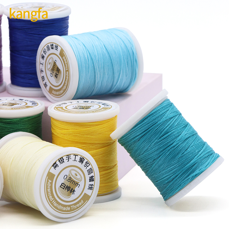 Polyester/ Waxed Material Hand Stitched Leather Thread 0.8mm Flat Wax Thread 50m