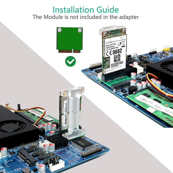 Lead Free PCIE MSATA Adapter QFN Flexible PCB For WWAN LTE GPS