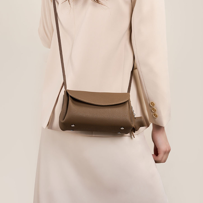 All Seasons Advantage Real Leather Bag for Women Multi Pocket Design Small Handbag