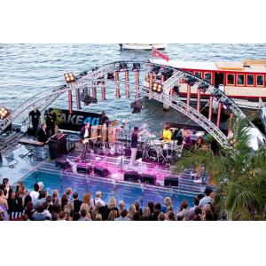  4 Levels Height Size 4ft *4ft Wonderful Design 6082 18mm glass Moving Stage For event on water Manufactures