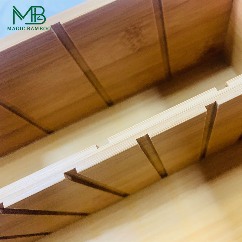 Bamboo Adjustable Multifunction Makeup Tool Storage Box