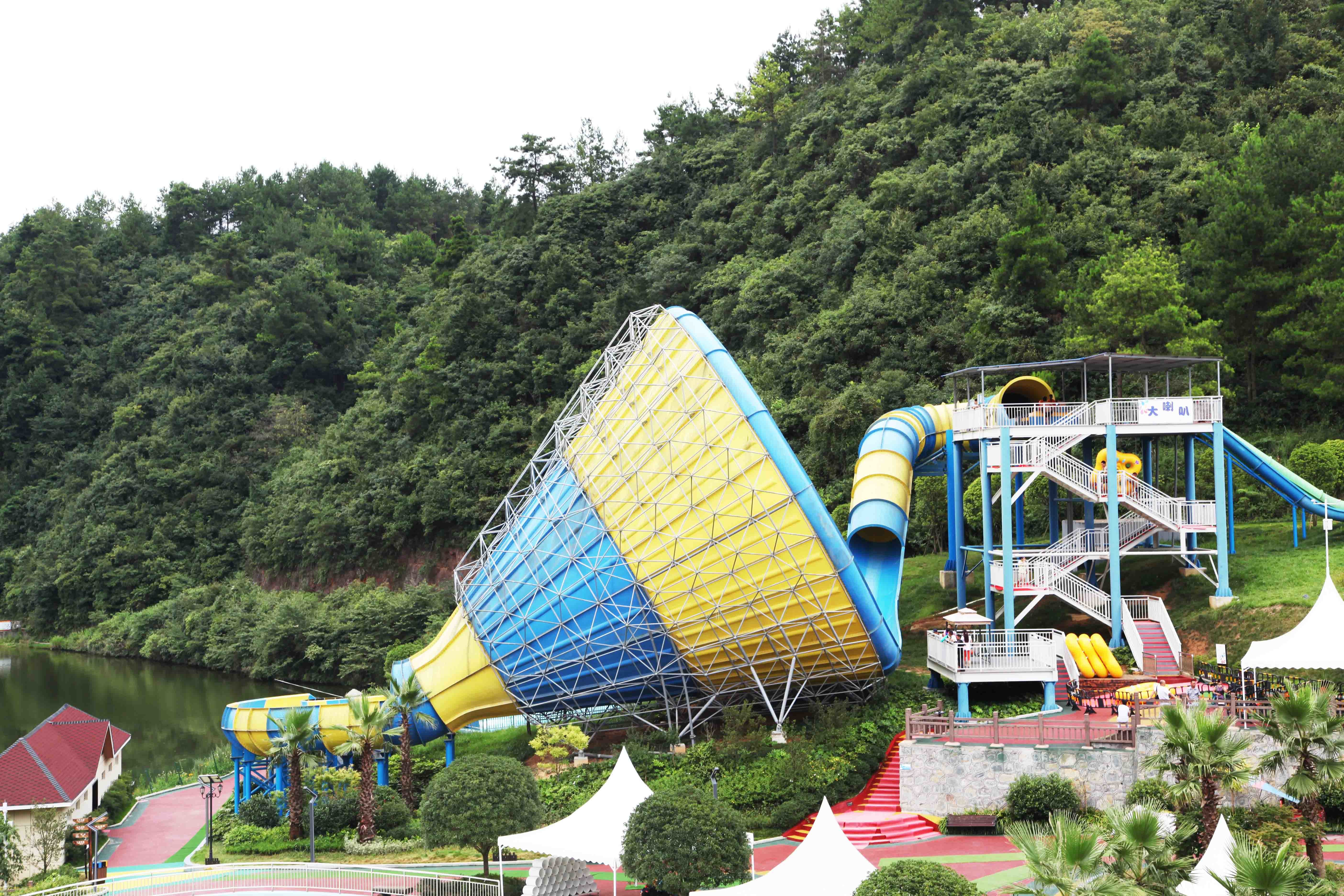 Customized Fiberglass Commercial Family Water Slide For Holiday Resort , 16m Height