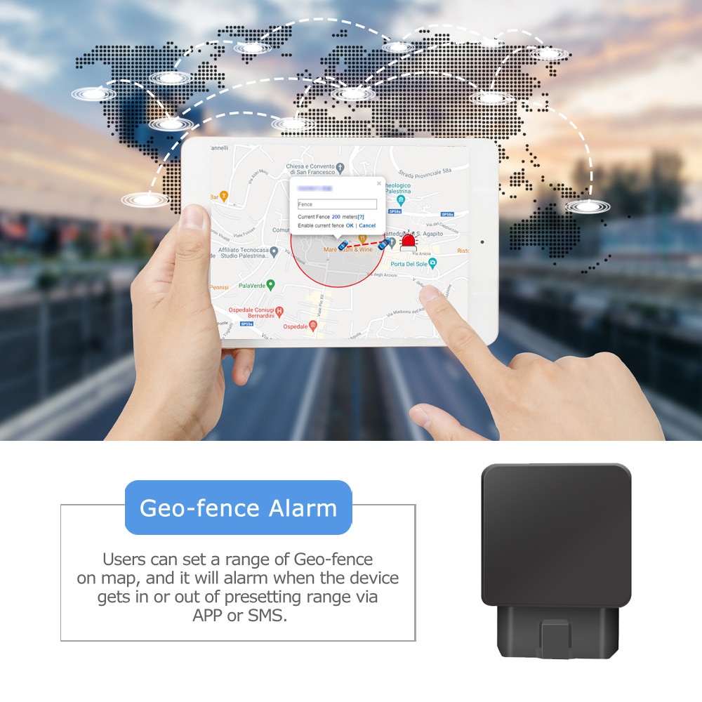 GSM LBS 4G OBD Gps Tracker Asset Locator 50mA Polymer Lithium