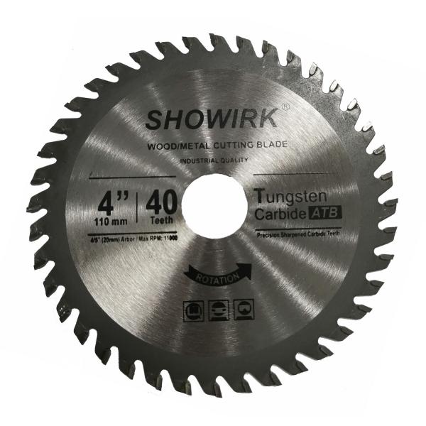 SHOWIRK YG6 Carbide Tipped Industrial Quality 4" TCT Saw Blade with 4/5" arbor