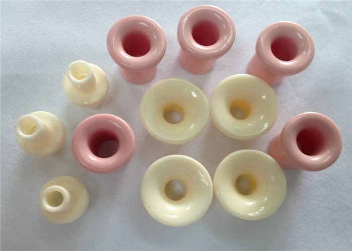 Industrial Al2O3 Textile Ceramic Eyelet Guides / Alumina Ceramic Parts High Hardness