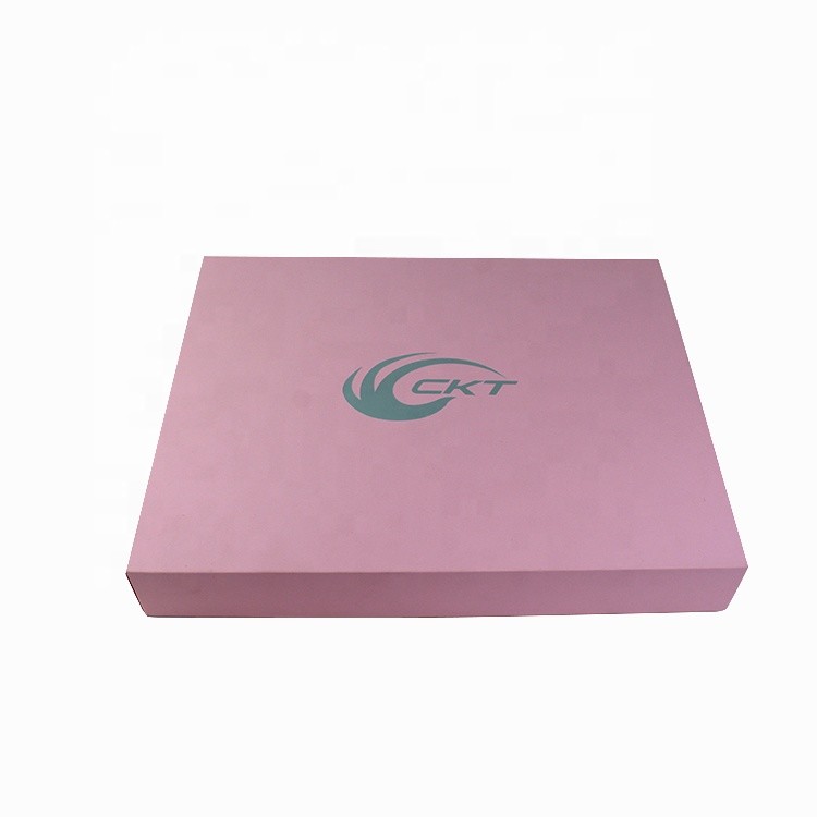 Custom Paper Cosmetic Box Pink Gift Box With Velvet Surface Ideal For Beauty Equipment