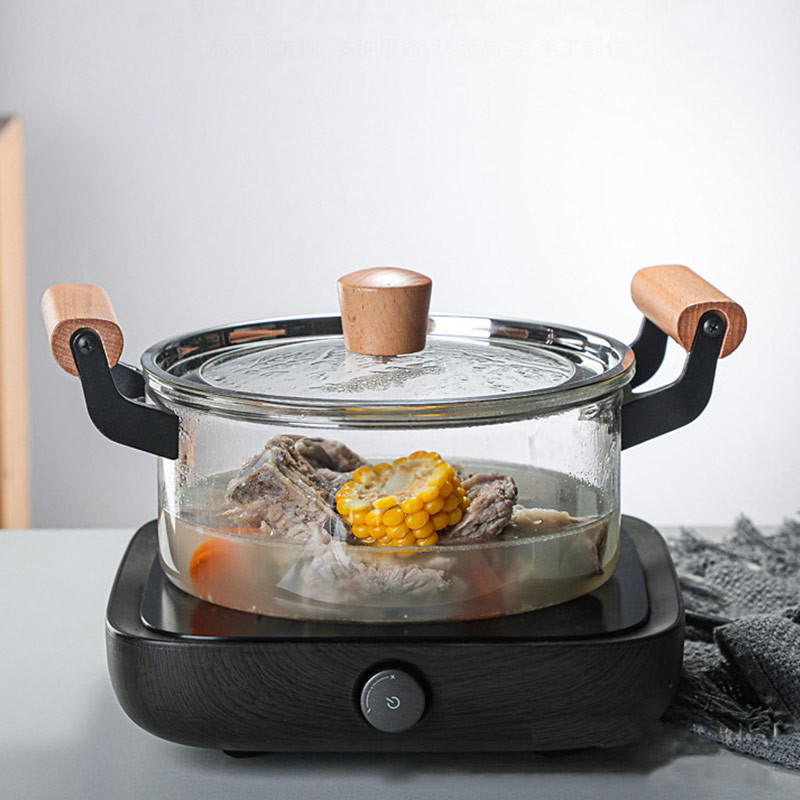 Customized Logo Simple 5L Borosilicate Glass Soup Pot