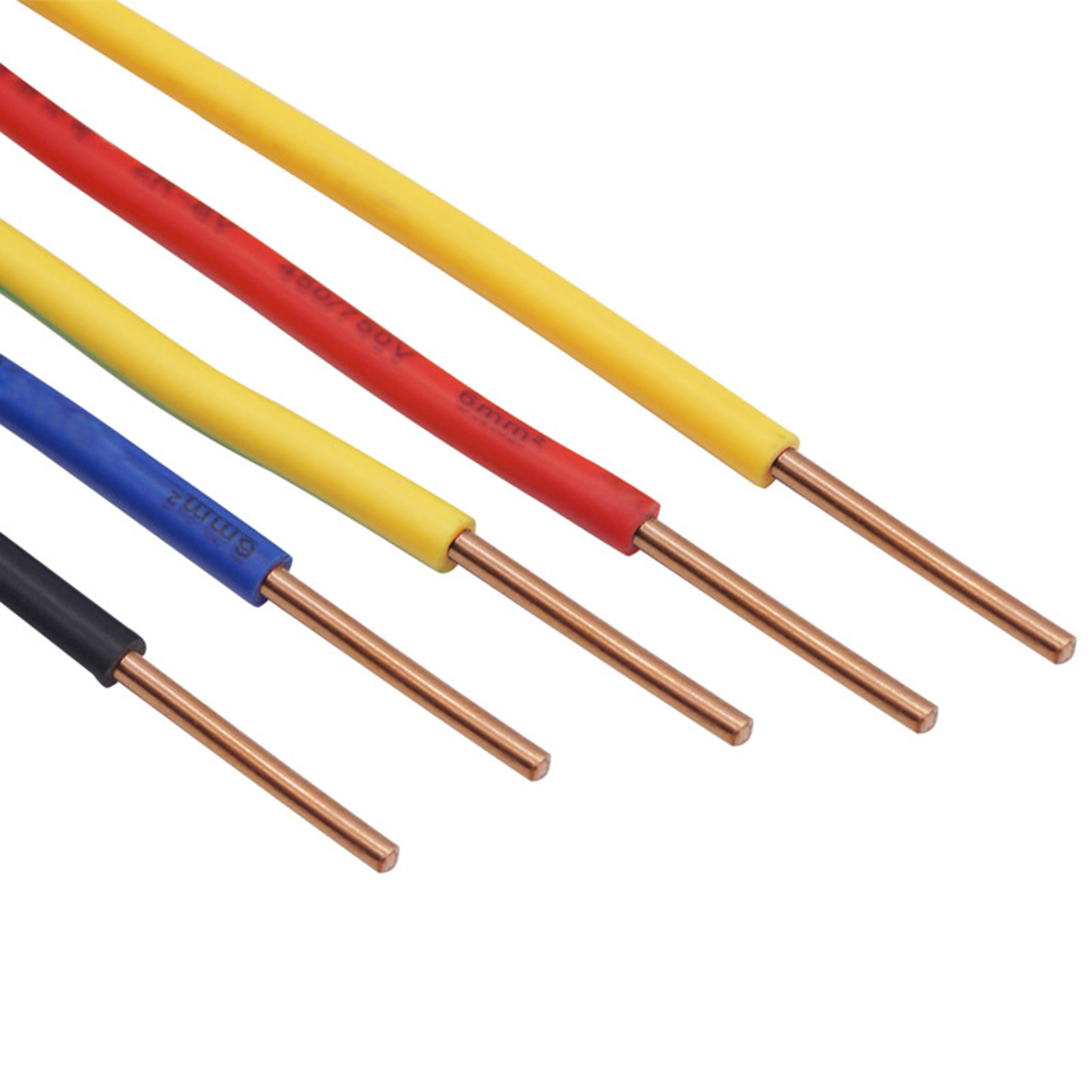 Antiwear Heatproof Single Core Insulated Wire , Multicolor PVC Single Core Cable