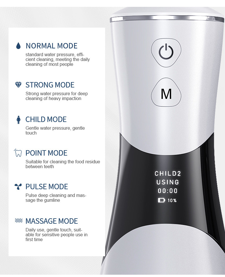 350ML Water Tank Portable Water Flosser With LCD Screen