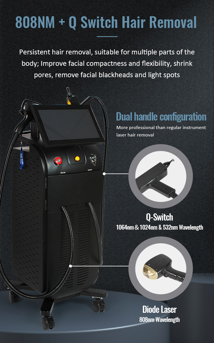 Touch Screen Soprano Titanium Laser Machine Nd Yag For Tattoo Removal