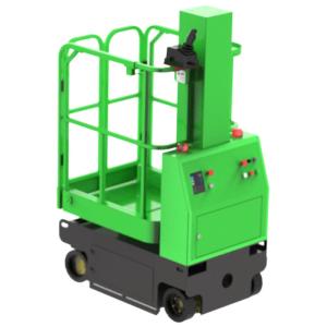 China 4.2m Electro Self-propelled Vertical Mast Boom lift blue&yellow color 230kg load capacity on sale