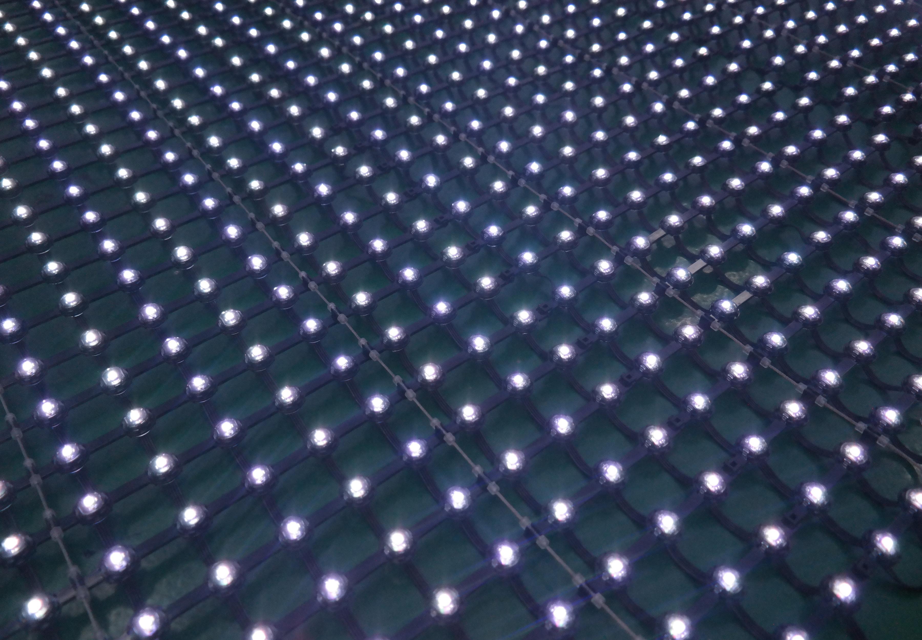 Electronic Advertising Board LED Mesh Screen Transparent Foldable Waterproof