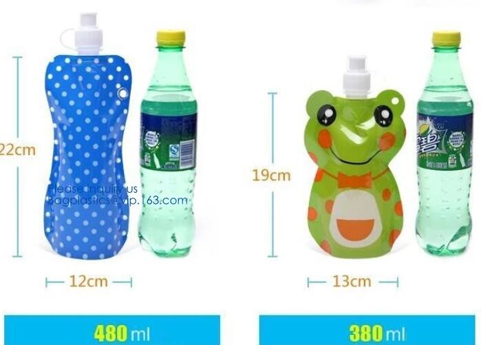 Foldable Water Bottle Bag 480ML Environmental Protection Collapsible Portable Water Bag Sports water bottle 480ml bageas