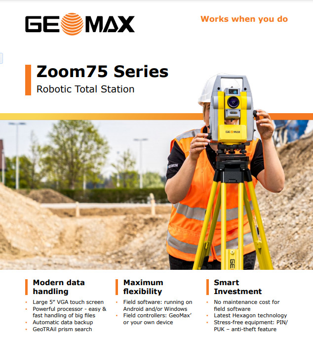 90 Km/H At 100m Speed GeoMax Total Station 1000m At Round Prism Windows System
