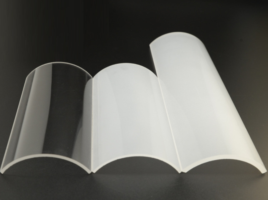 Smooth Frosted Curved Quartz Plate High Temperature Resistant Transparent Quartz Plate