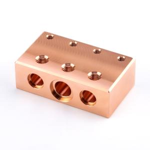 Custom CNC machined brass hydraulic valve block