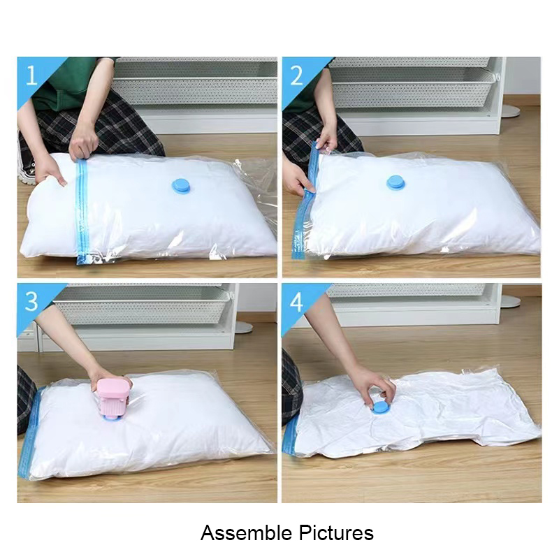 PE Plastic Vacuum Compression Bag for Quilts Clothes and Travel Spot Air Suction Valve
