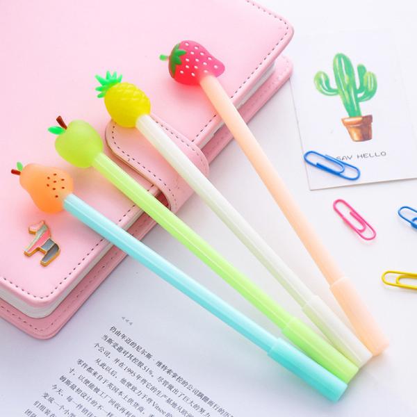 Cute Cartoon Fruit Creative Gel Ink Pen Strawberry Pear Apple Pineapple Neutral