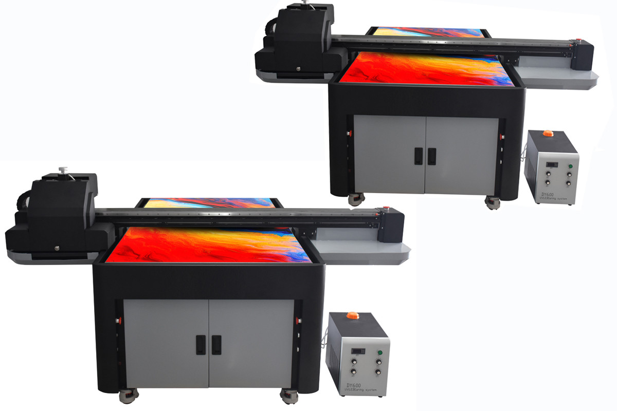 Steel Frame UV Flatbed Printer With Double White Color Printing And LED Environmental UV Ink