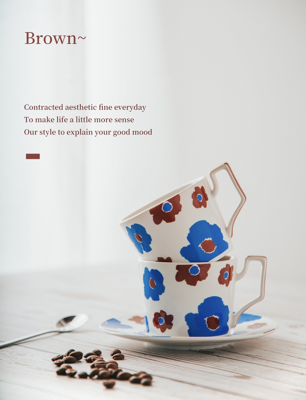 200ml Floral Latte Cappuccino Ceramic Cup Porcelain Coffee Tea Mug And Saucer Nordic Cup