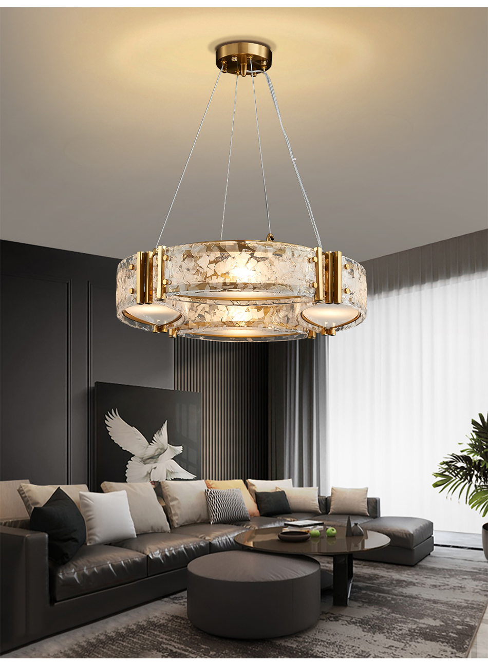 Modern living room home decor kitchen round glass hanging lamp nordic chandelier lighting(WH-MI-316)