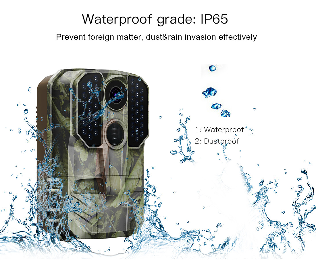 Ip65 Night Vision Trail Camera 0.4S Triggering Time Waterproof Wildlife Outdoor