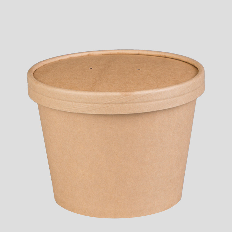 Kraft paper soup bowl 18 PE coated paper disposable soup cup container