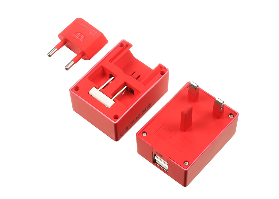 5V 2.4A AU UK US EU AC Surge Travel Plug Adapter , All In One World Travel Adapter