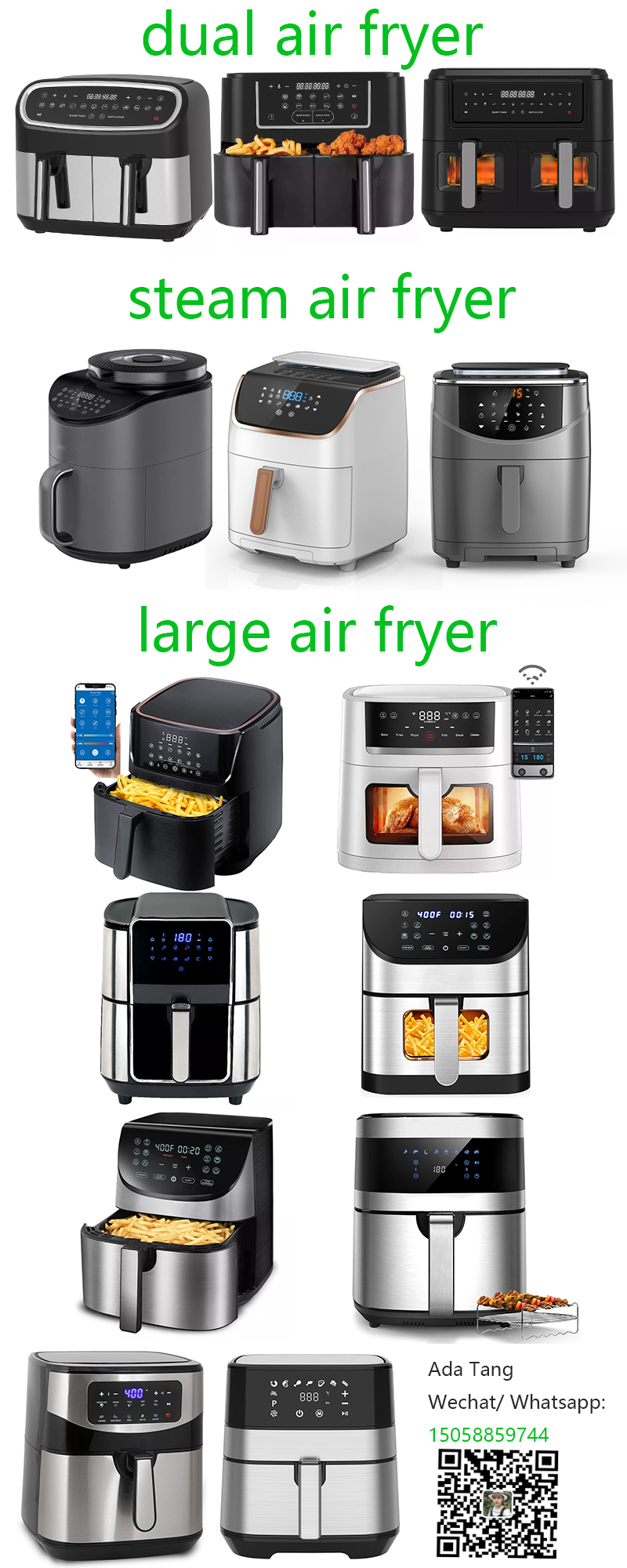 Small Size Non Stick Manual Air Fryer 1L 2.2L Digital Small Electric Air Fryer