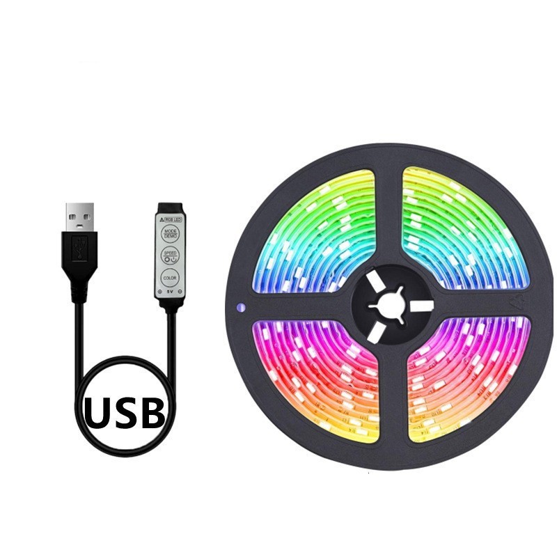 High CRI Ra 80 5m RGB Smart Strip Light Set With 24Keys Bluetooth 5V RGB SMD 5050 LED