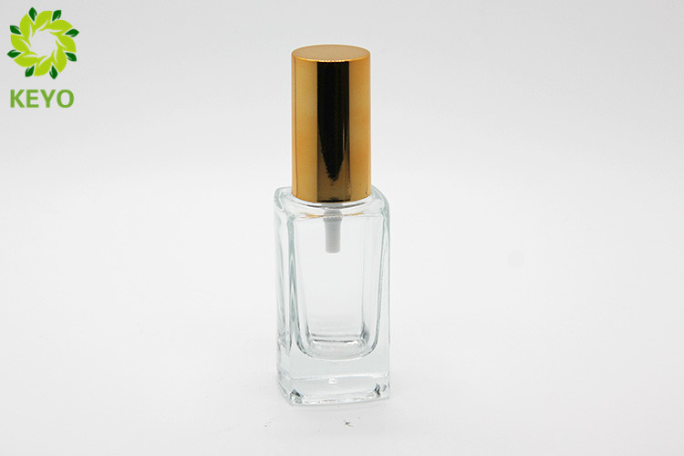 Customized Clear Glass Foundation Bottle Square Shape Capacity 30ml