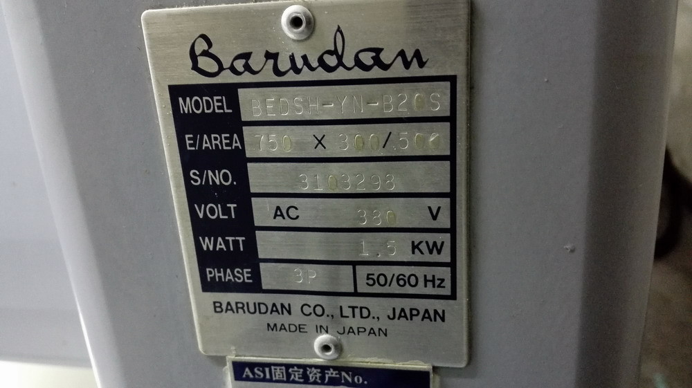 Used Barudan Embroidery Machine 1000rpm Work Speed BEDSH-YN-B20S
