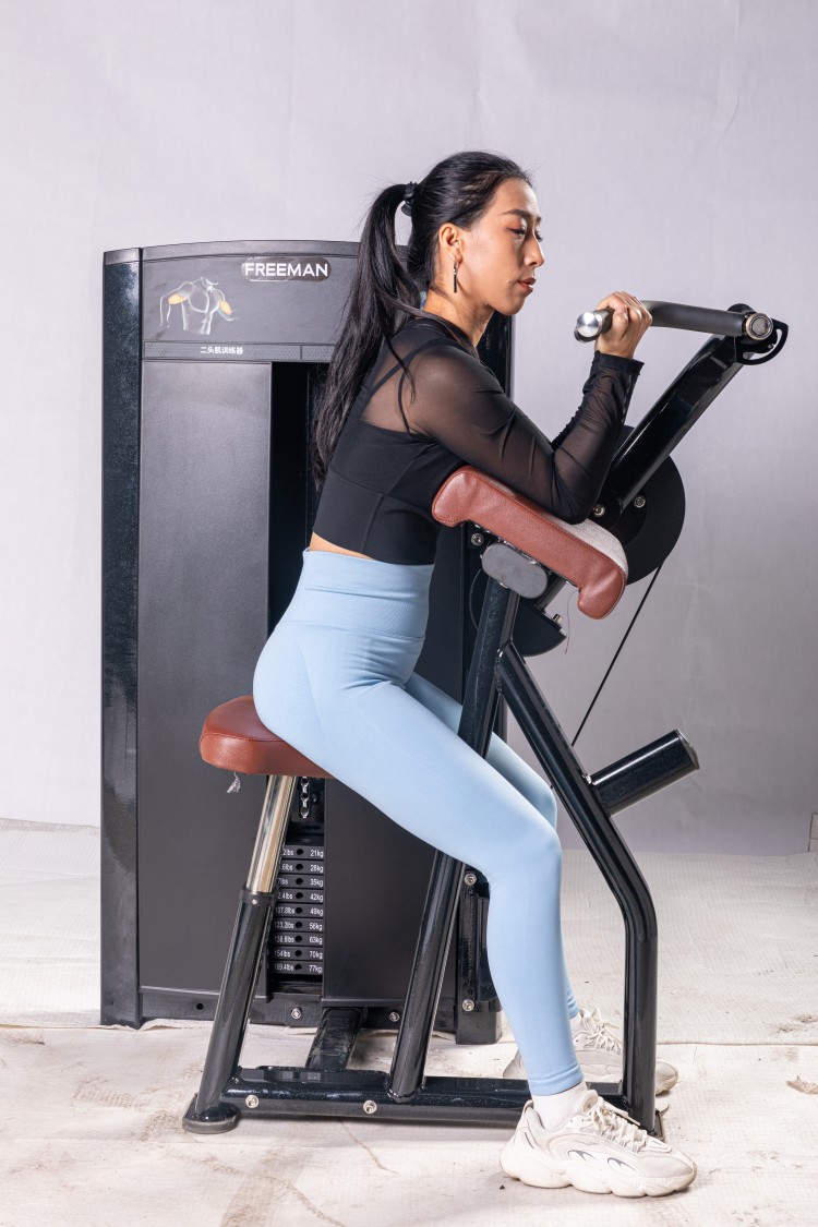 Seated Bicep Curl Pin Loaded Machine Has Self-aligning Handles Commercial Pin Loaded Strength Gym Equipment