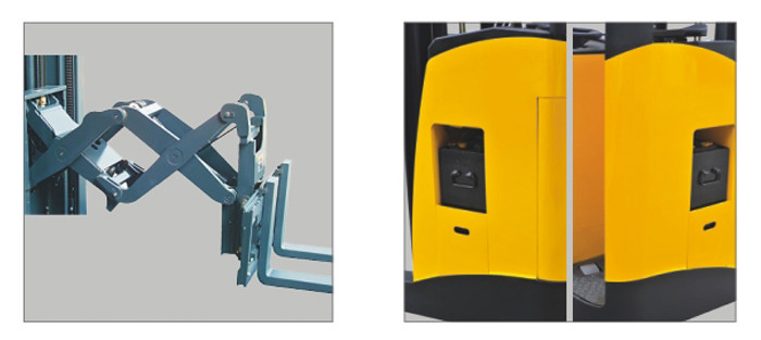 Double Scissors Narrow Aisle Reach Forklift , 1 Ton Electric Forklift 24V 560AH
