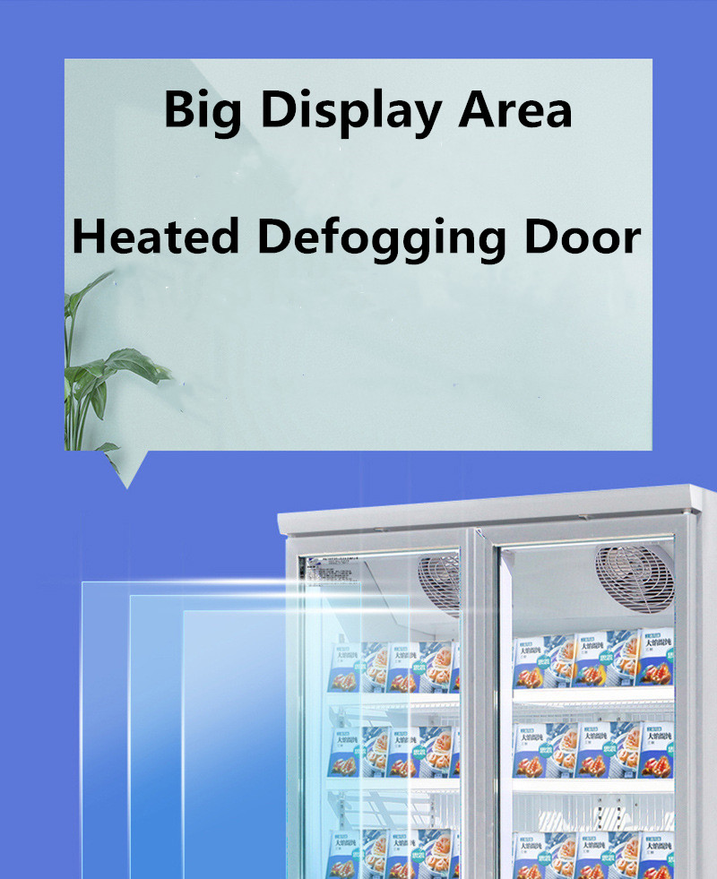 Multiclimate Vertical Glass Door Freezer , 750W 3 Door Merchandiser Refrigerator
