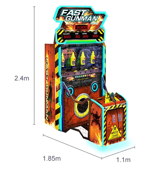 Coin Operated Fast Shooter Latest Fast Gunman Shooting Video Game Machine For Sale