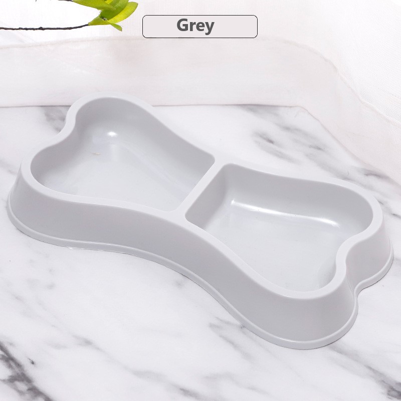 Pet Bowls Feeders Sustainable Macaron Color Bone Shape Double Food Bowl for Dogs and Cats